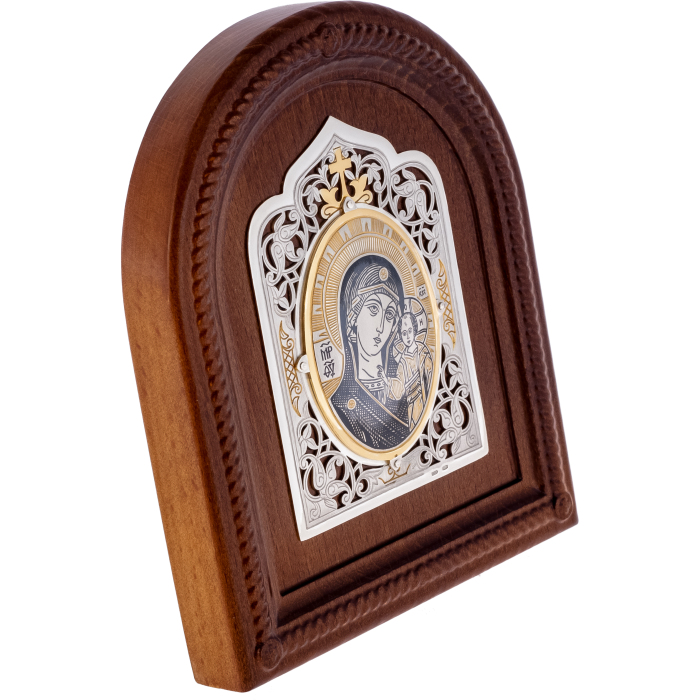 Серебряная икона "Пресвятая Богородица Казанская"